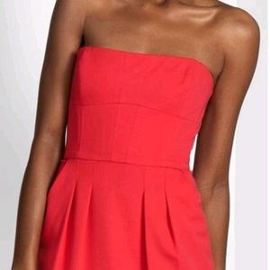 BCBGMaxAzria Martina Bengaline Red Strapless Dress